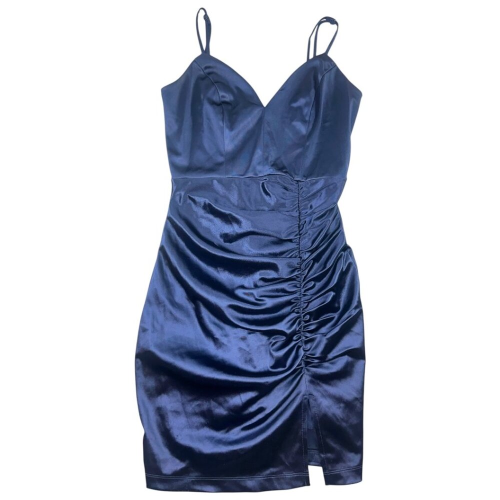 Emerald Sundae Navy Blue Satin Mini Dress